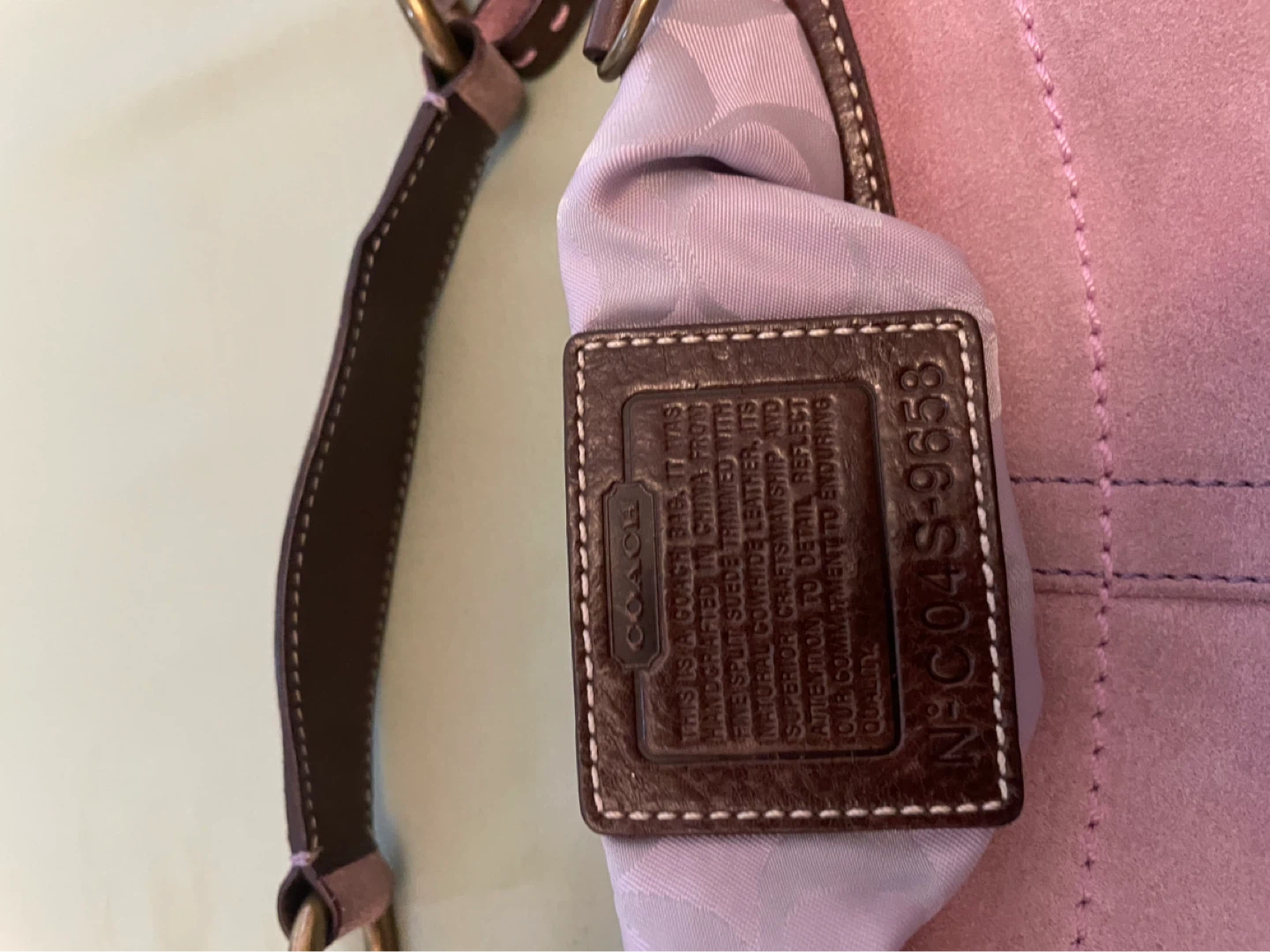 Coach Suede Shoulder Bag - Pink - photo 3