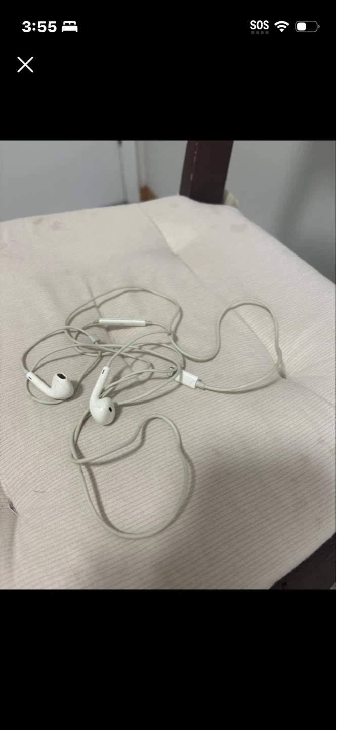 White Earbuds with Lightning Connector