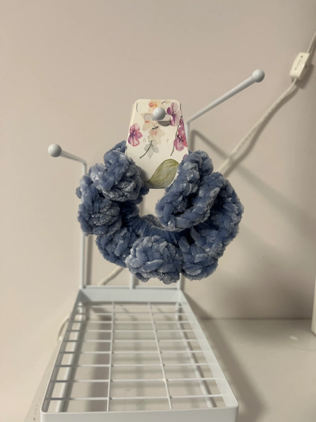 Blue Plush Scrunchie