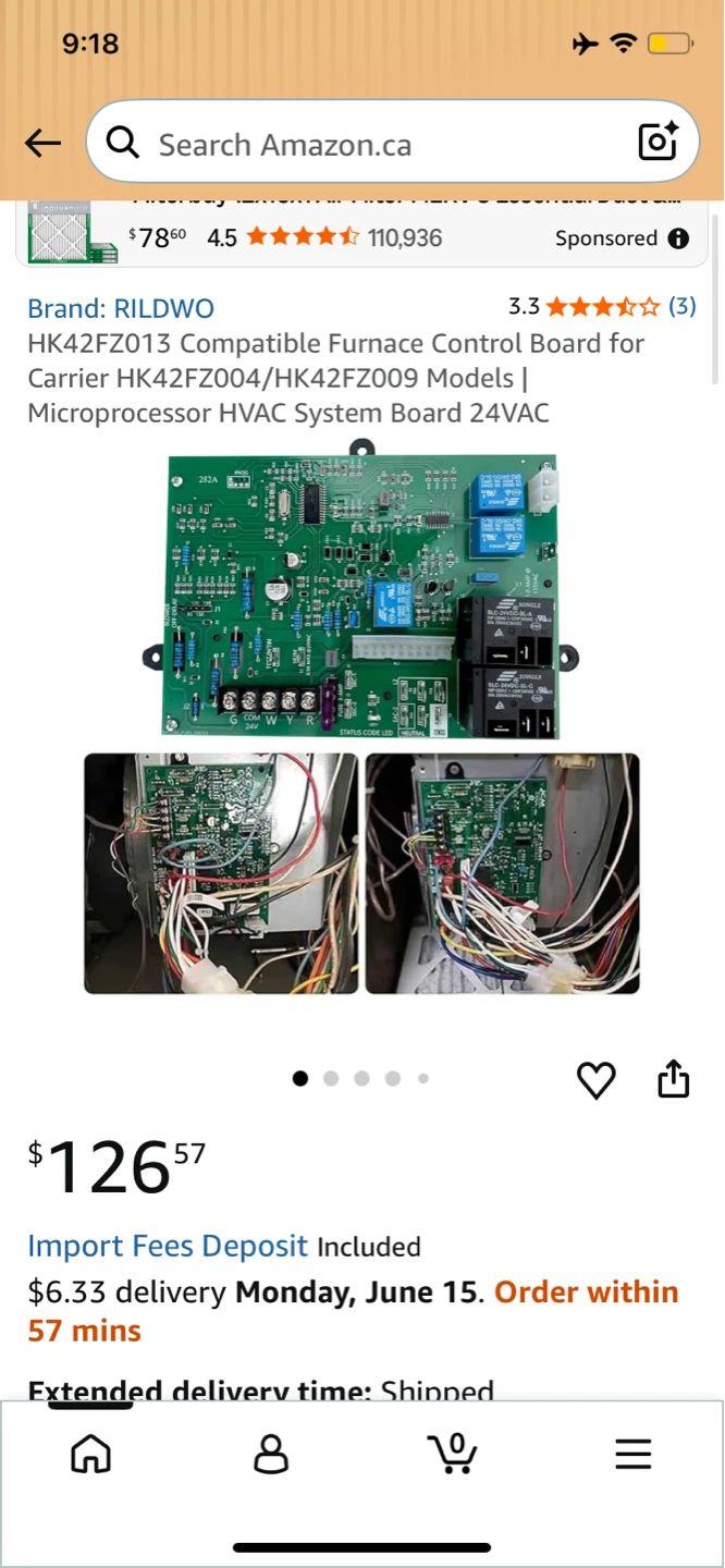 RILDWO HK42FZ013 Compatible Furnace Control Board for Carrier