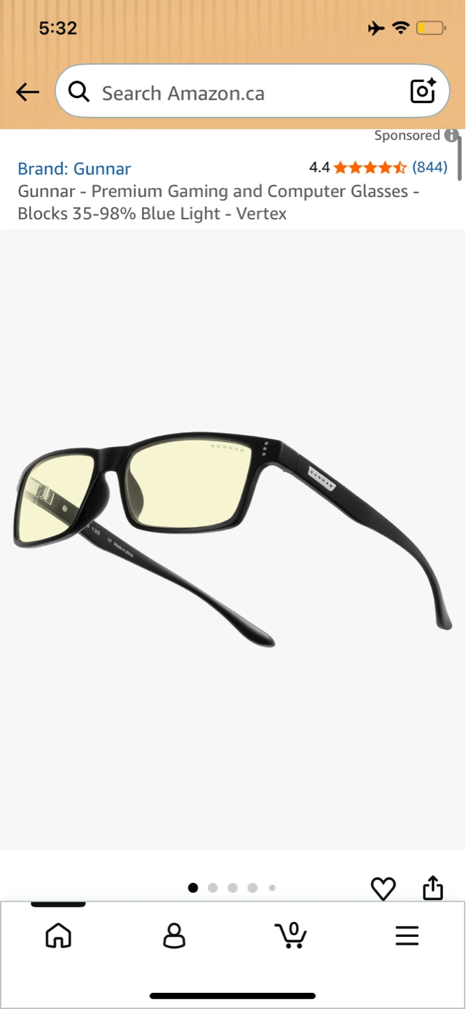 Gunnar Vertex Gaming & Computer Glasses - Onyx, Amber