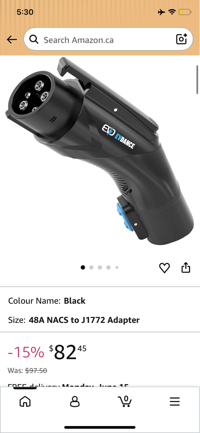 EVDANCE Tesla to J1772 Charger Adapter 48A Black - photo 2