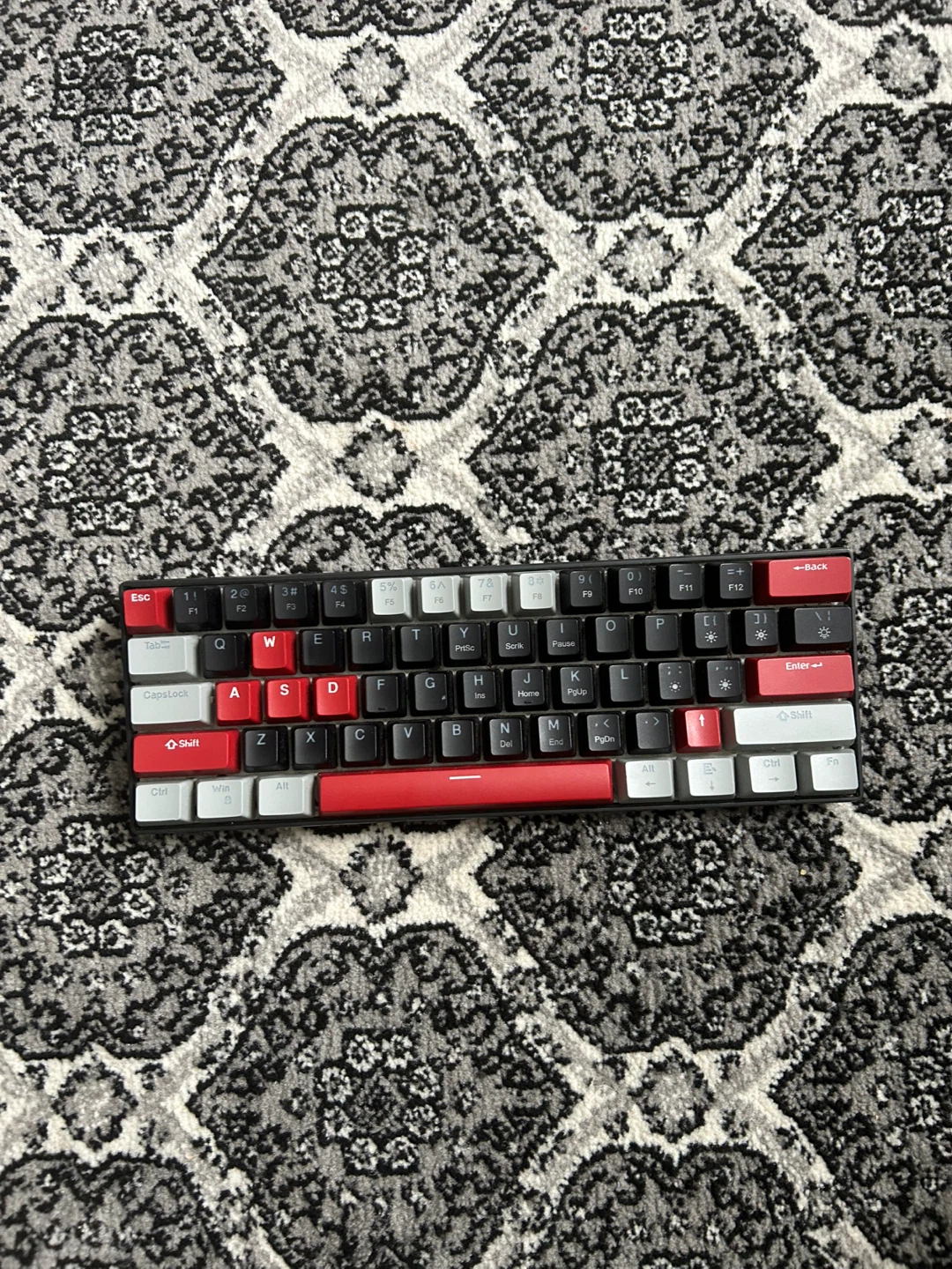 Compact Mechanical Keyboard - Red, White, Black