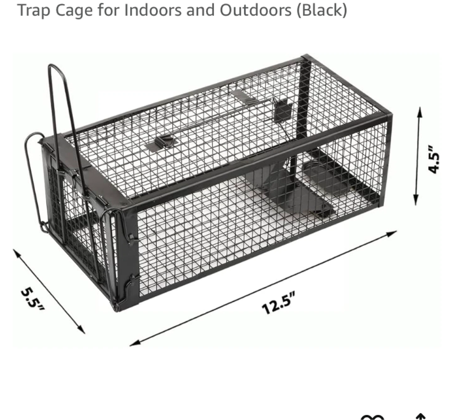 Black Trap Cage for Indoors and Outdoors