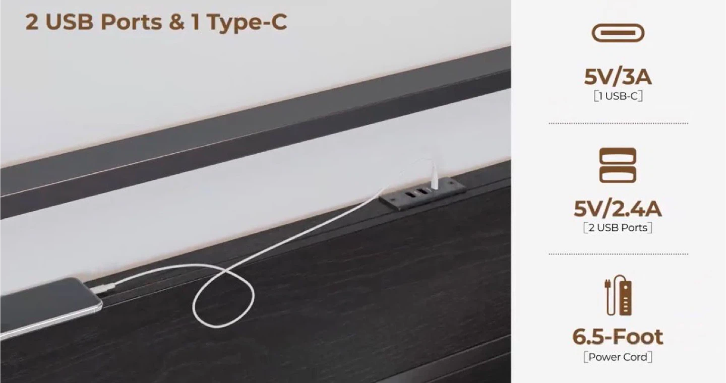 Queen Size Bed Frame with Built-in USB Ports - photo 5