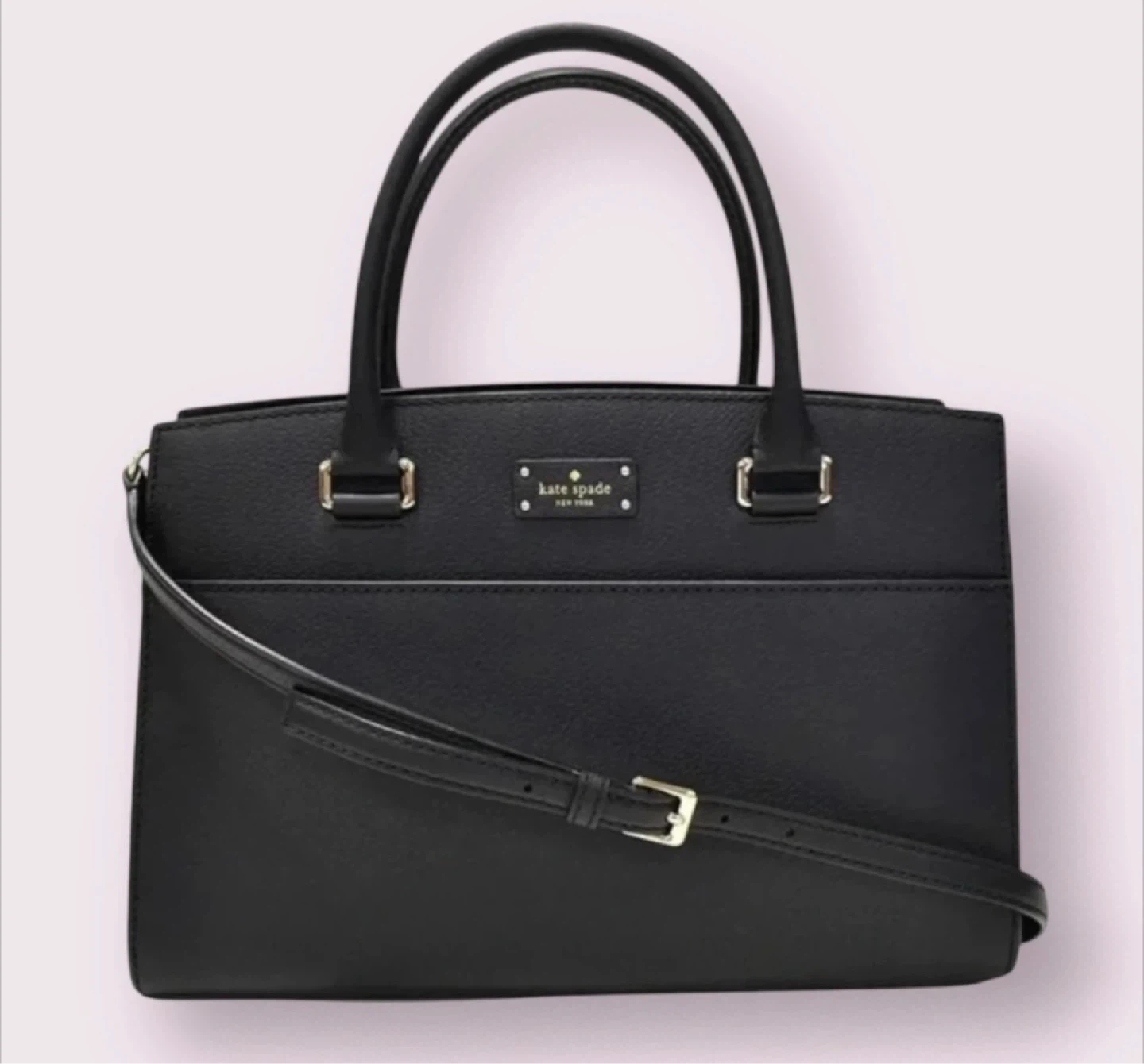 Kate Spade Black Leather Satchel Handbag