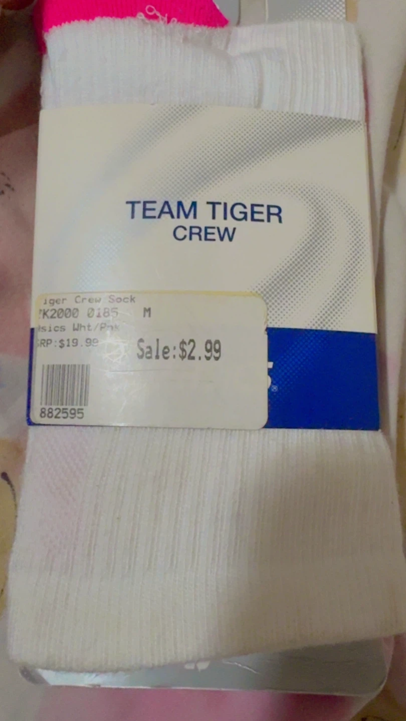 ⚽ ASICS Team Tiger Crew Socks M/M White/Pink