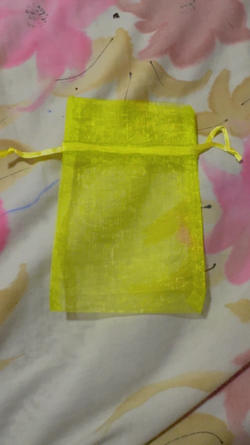 ⚽ Yellow Organza Drawstring Gift Pouch