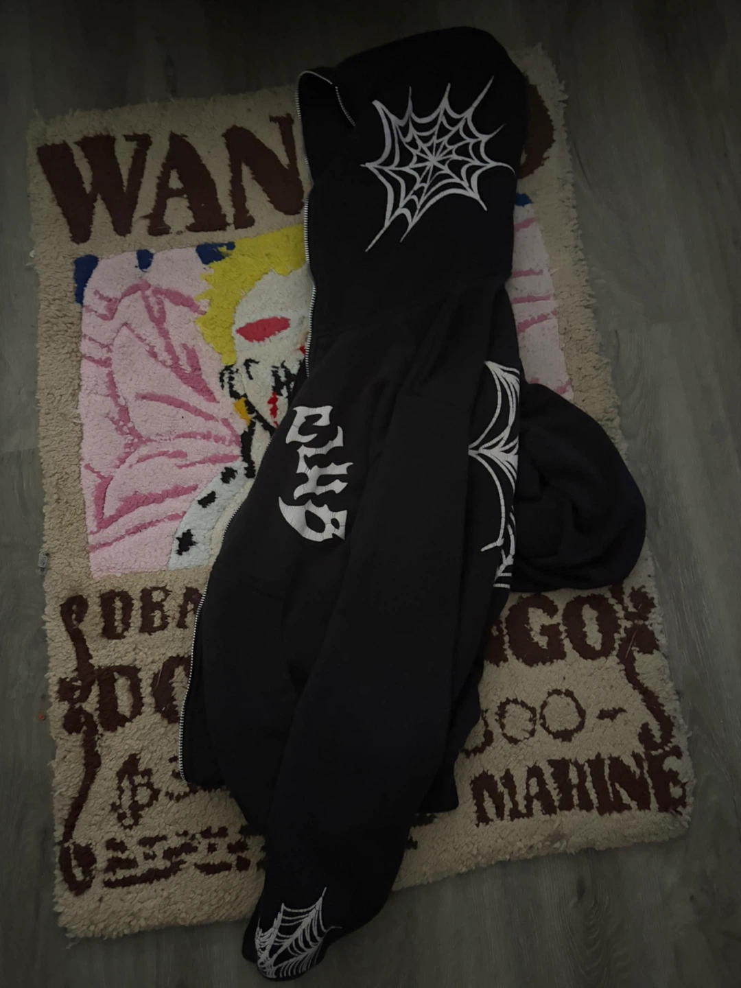 Black Spiderweb Zip-Up Hoodie - photo 2