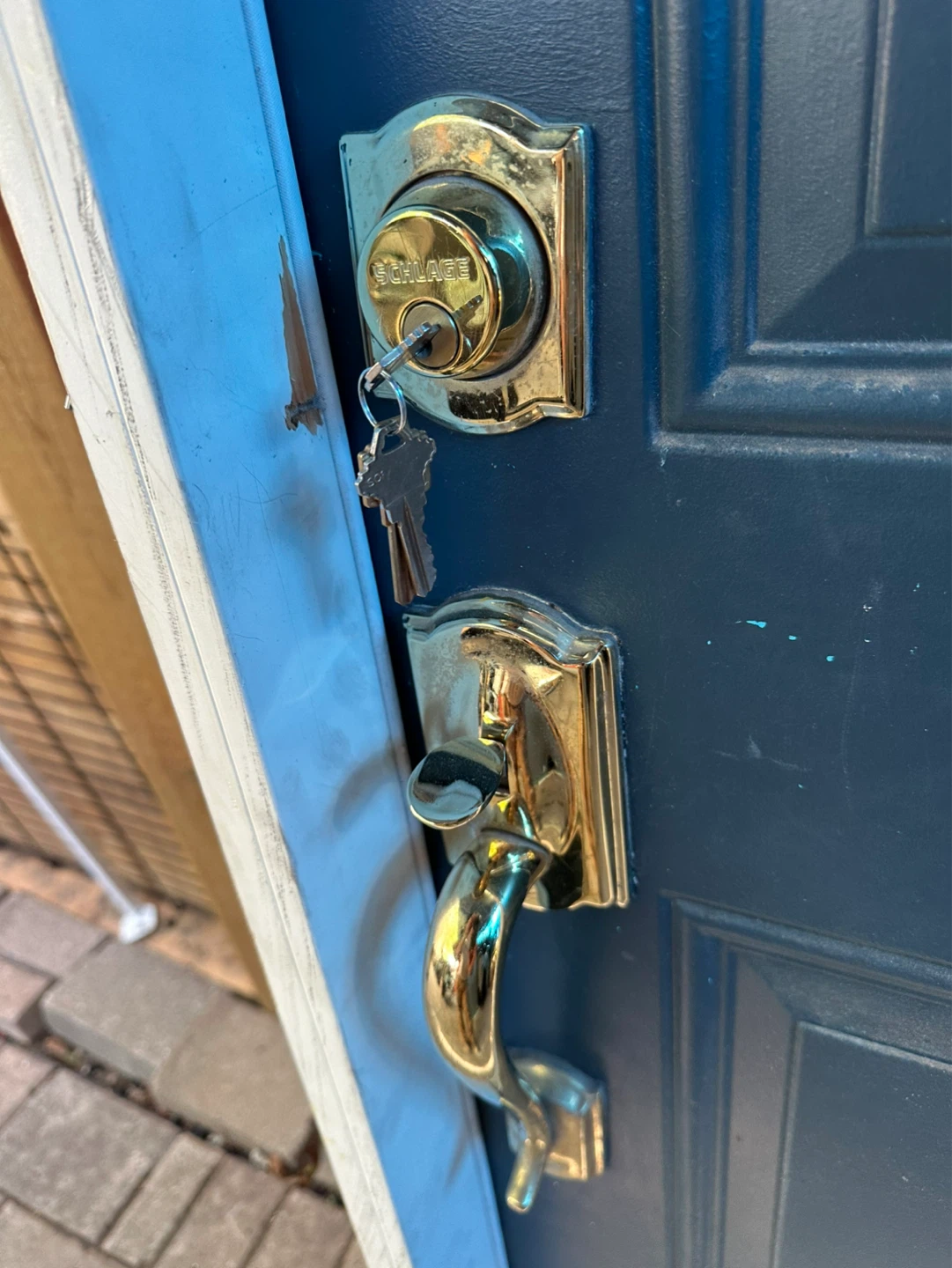 Exterior Door with Frame, Window and Schlage Lockset - photo 2