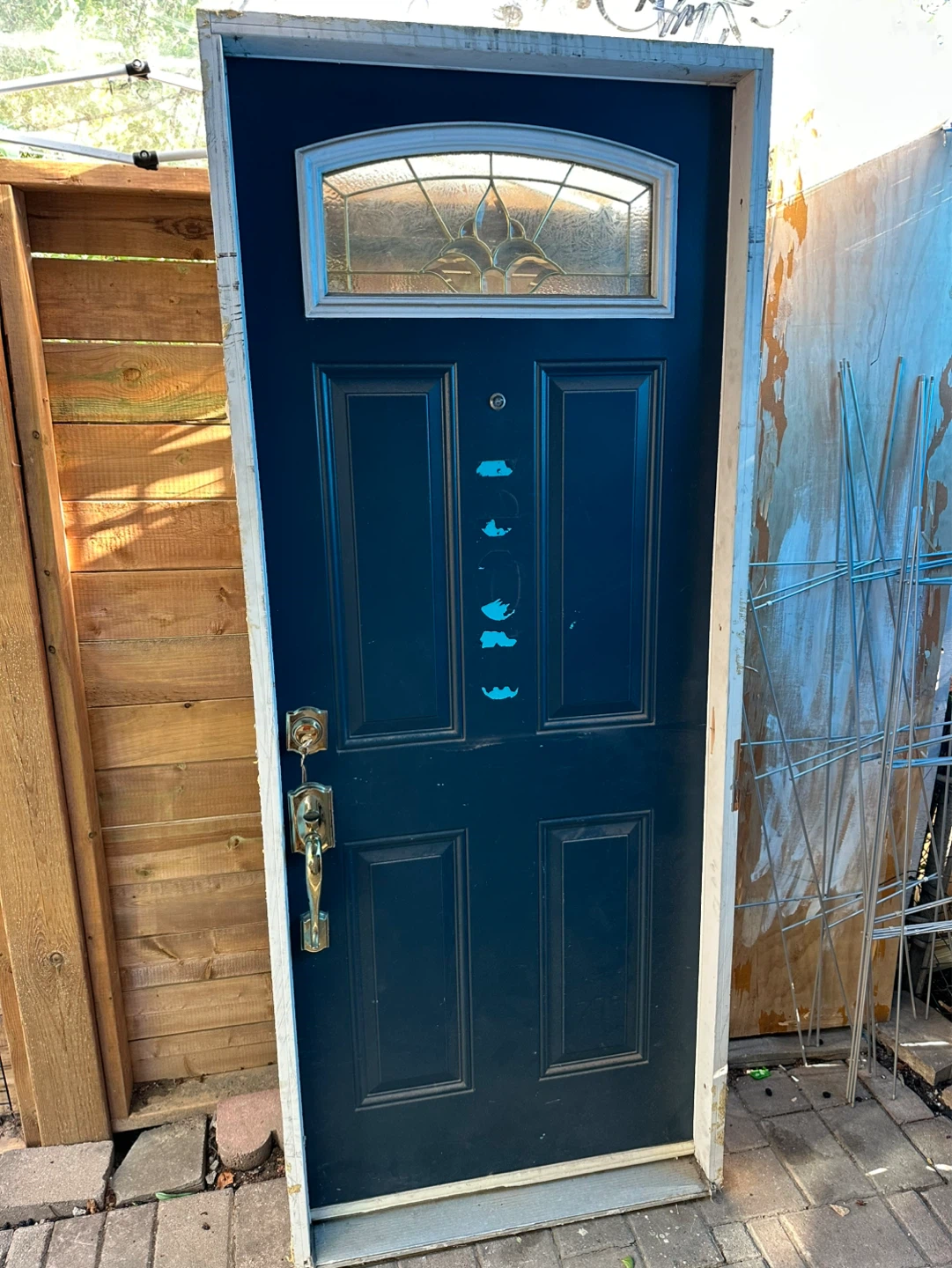 Exterior Door with Frame, Window and Schlage Lockset