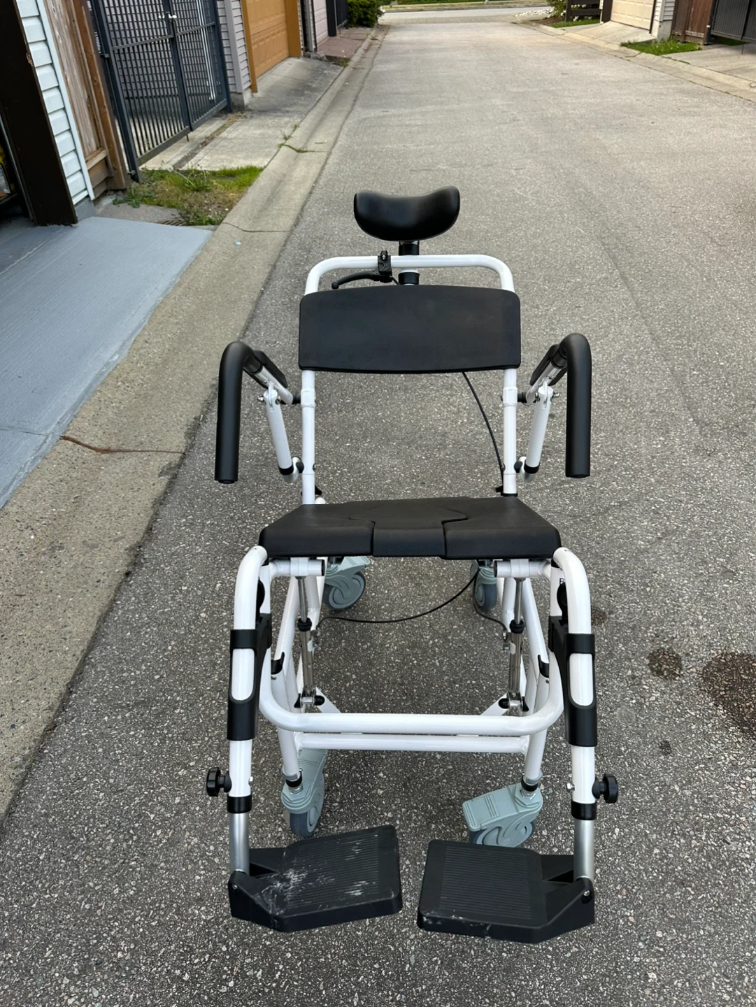 White and Black Shower/ Commode Wheelchair - photo 4