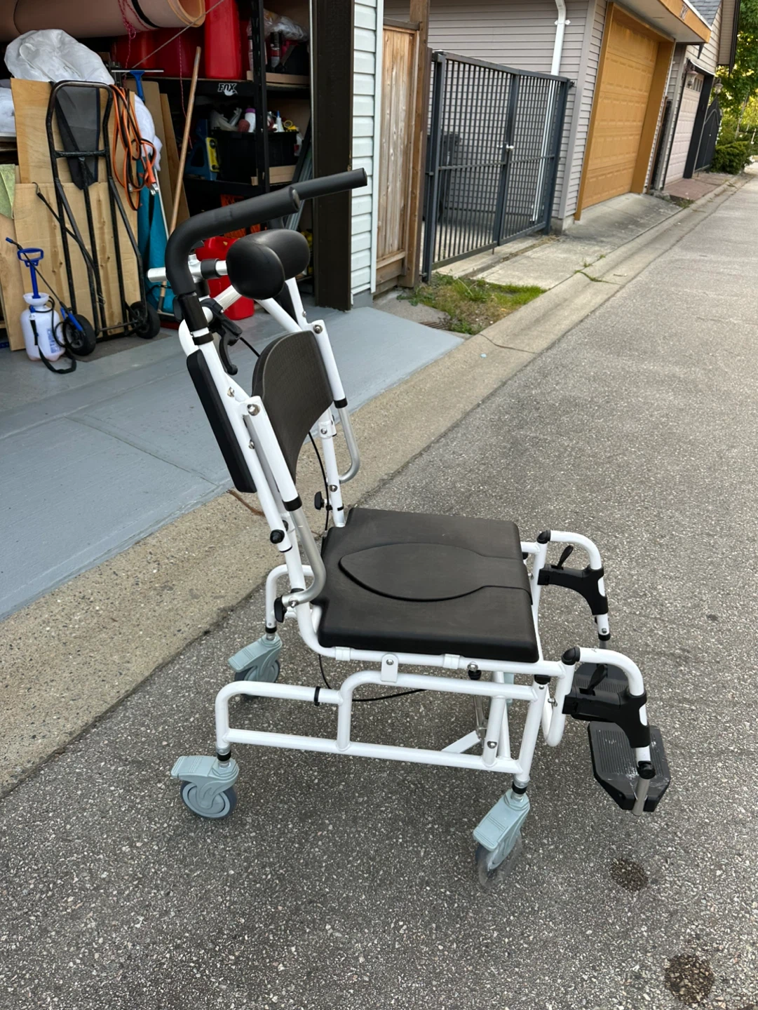 White and Black Shower/ Commode Wheelchair - photo 2