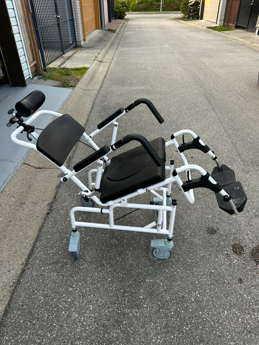 White and Black Shower/ Commode Wheelchair - photo 5