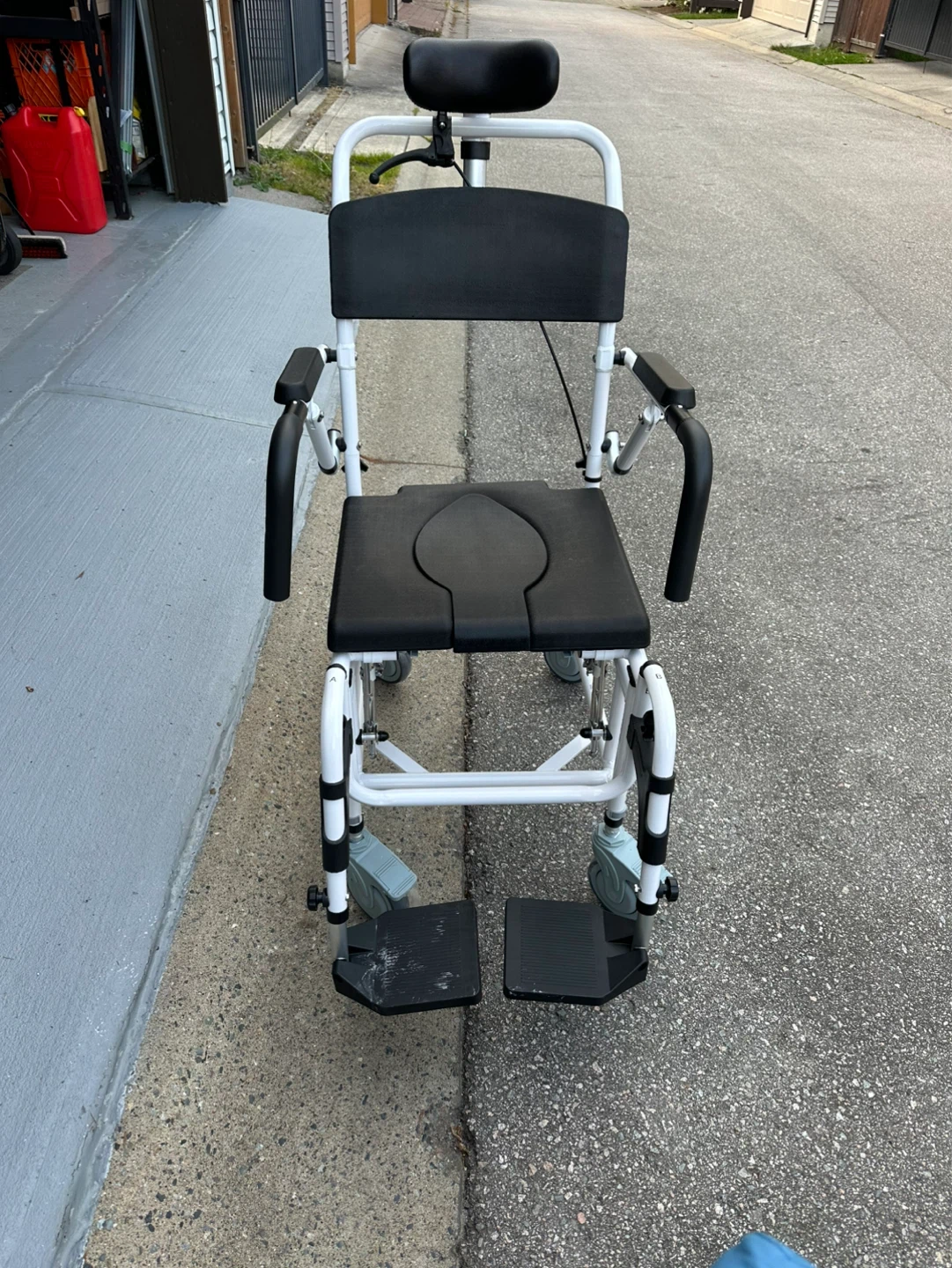 White and Black Shower/ Commode Wheelchair - photo 3