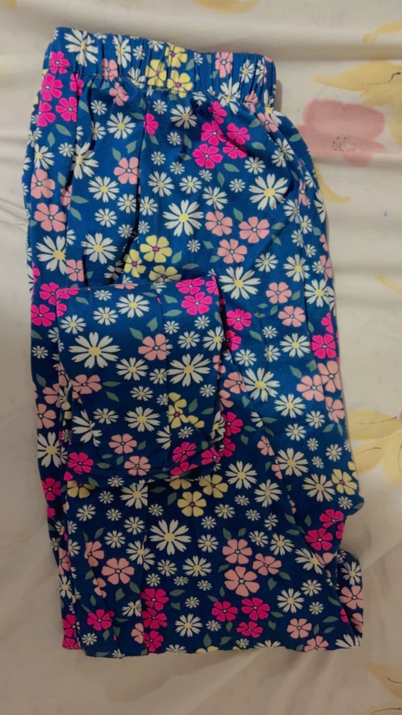⚽ Blue Floral Pajama Pants