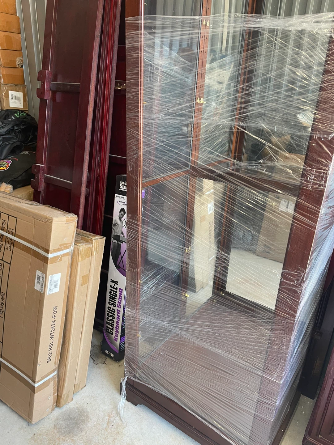 Wooden Display Cabinet with Glass Doors