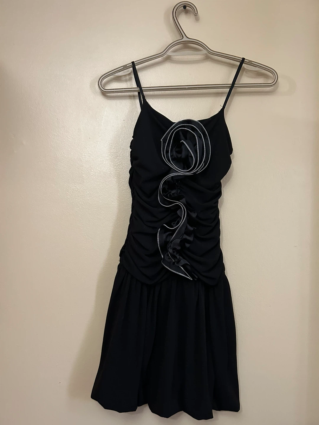 Kids Little Black Spagetti Strap Dress