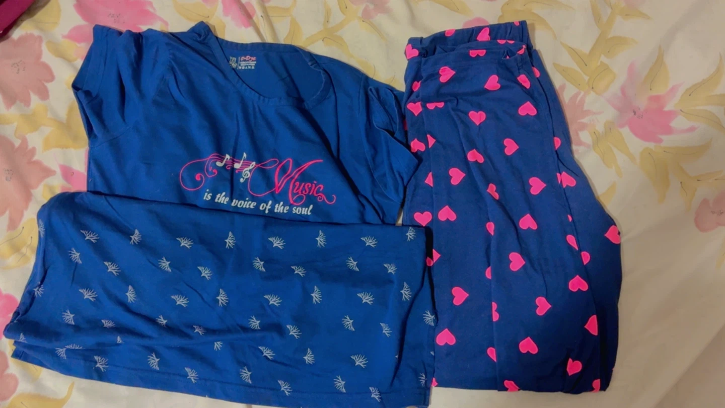 ⚽ Blue Pajama Set with Heart and Music Notes