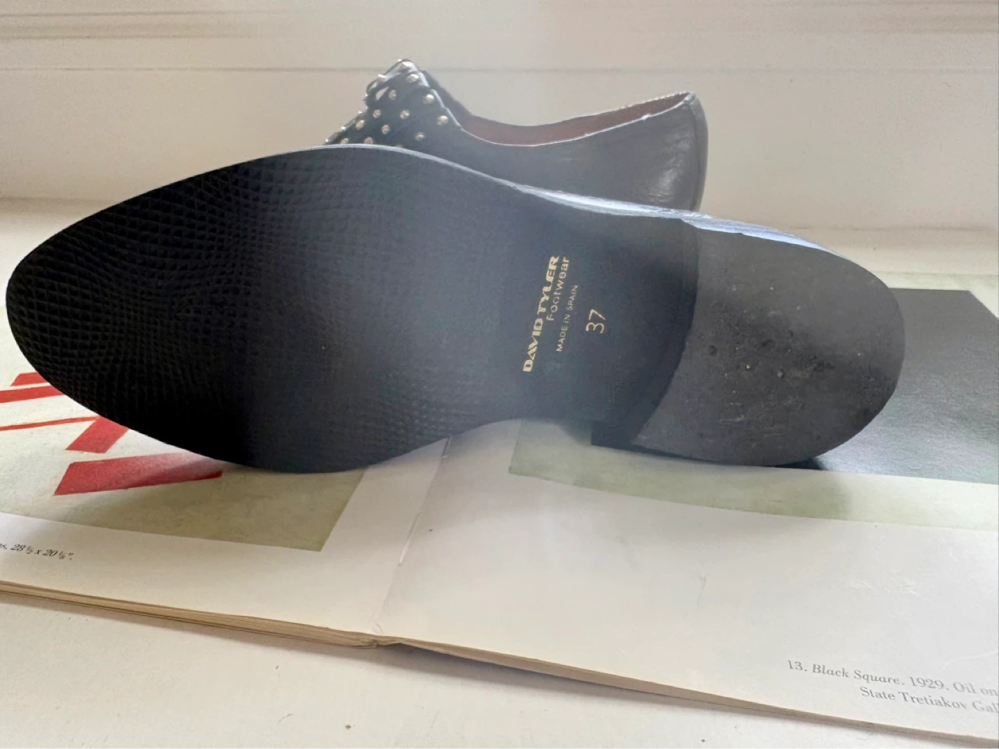 David T Miller Black Studded Loafers Size 37 - photo 4