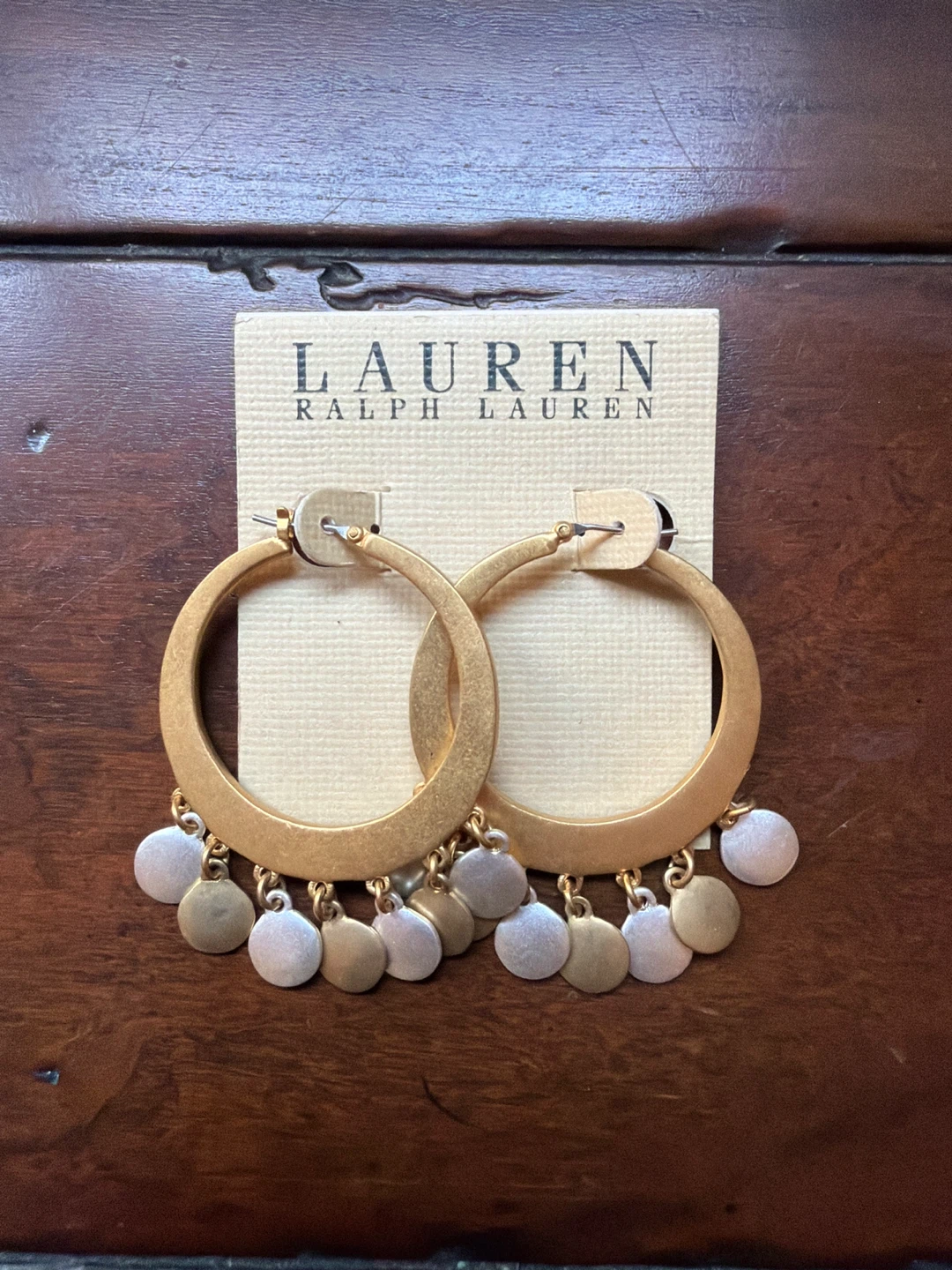 Lauren Ralph Lauren Hoop Earrings with Charms