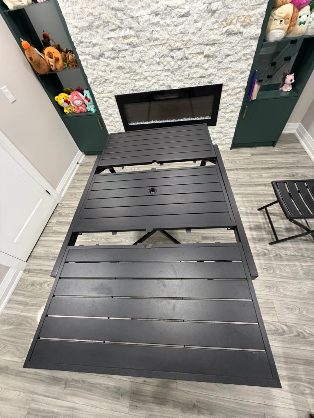 Black Metal Patio Table and Chairs Set - photo 2