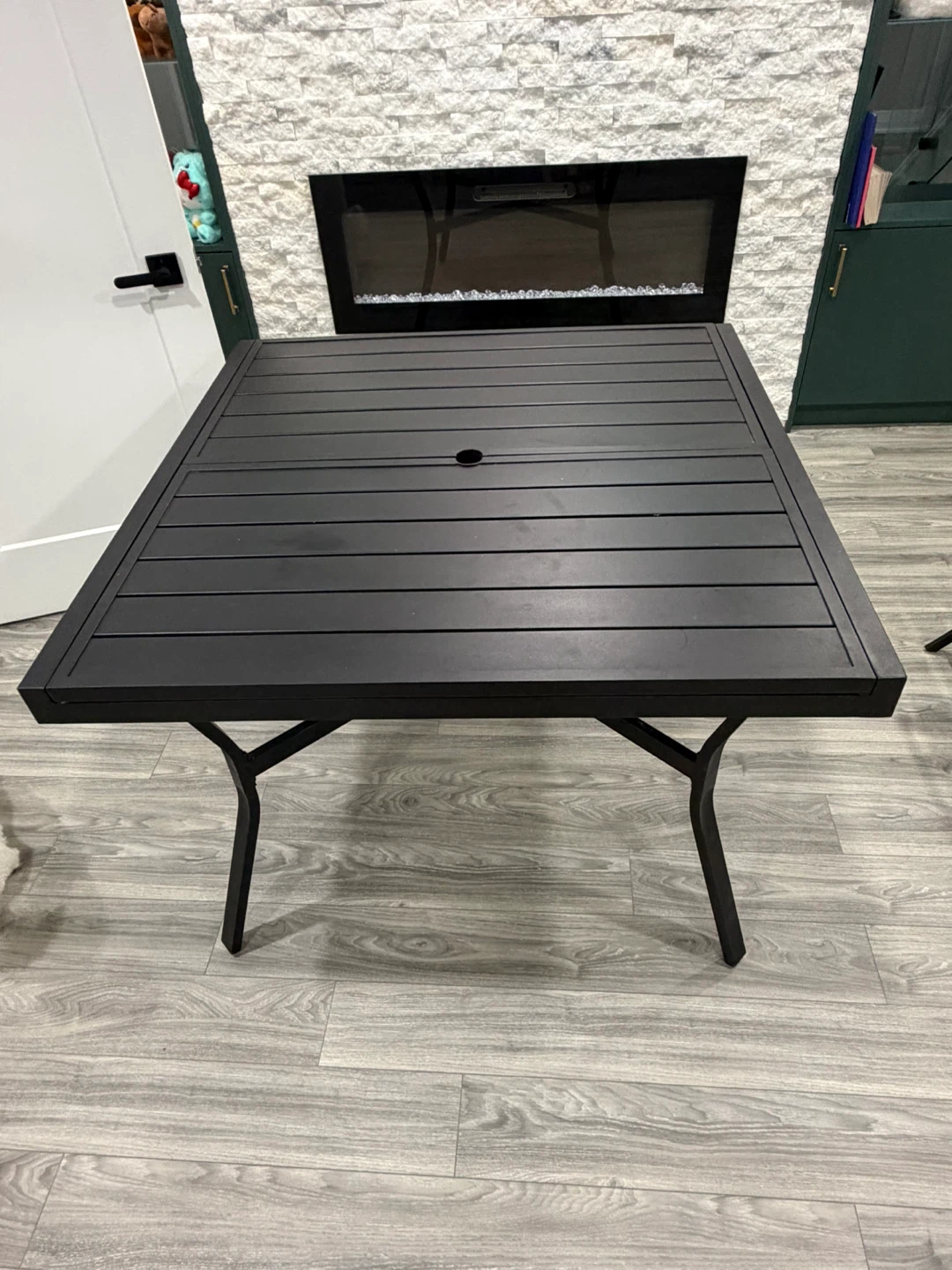 Black Metal Patio Table and Chairs Set