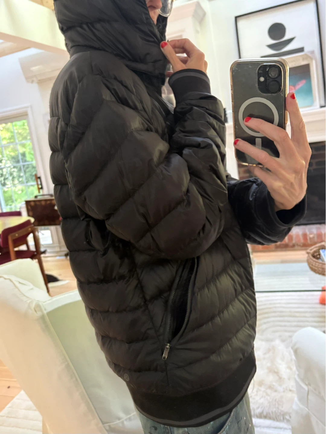 LULULEMON Black Down Filled Puffer Jacket with Hood - photo 4