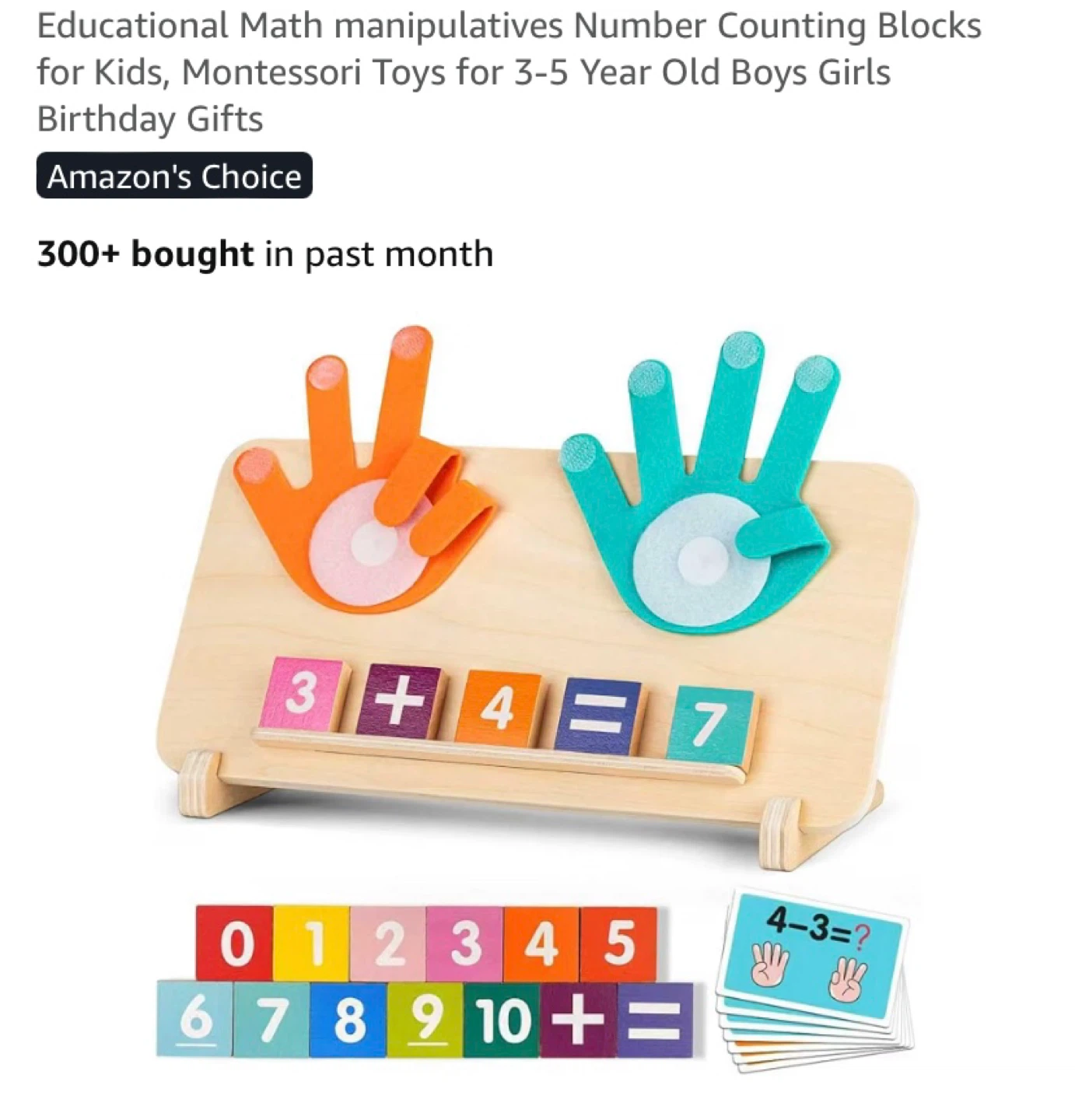 New Educational Math manipulatives Number Counting Blocks