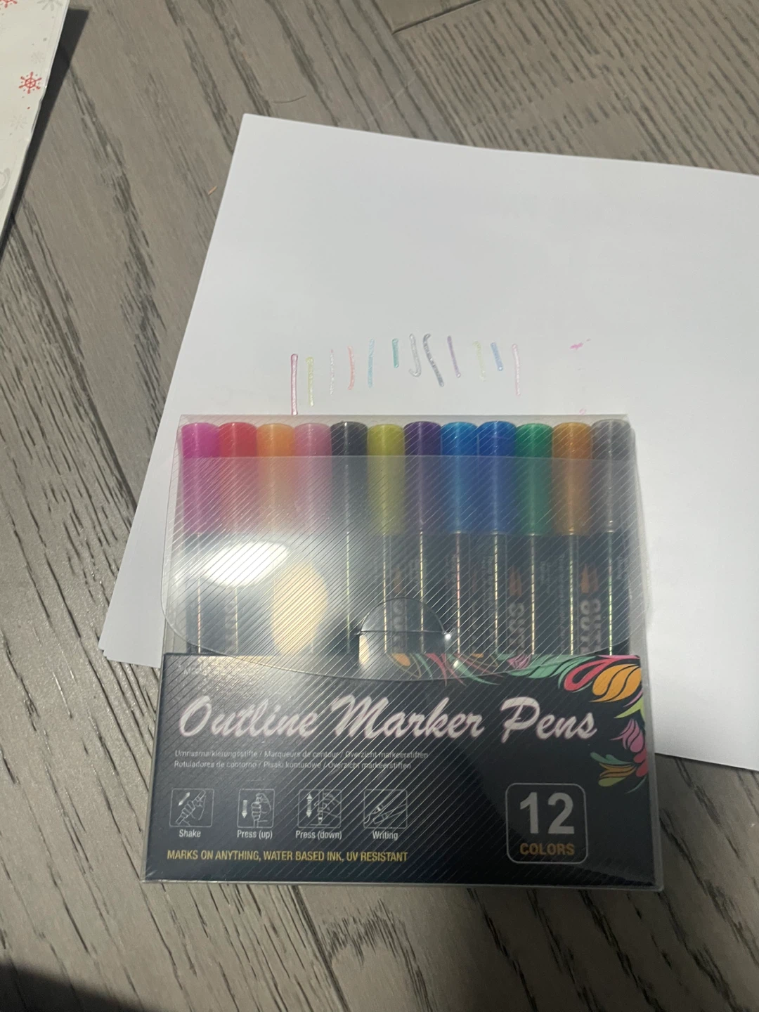 Outline Marker Pens - 12 Colors ⚽