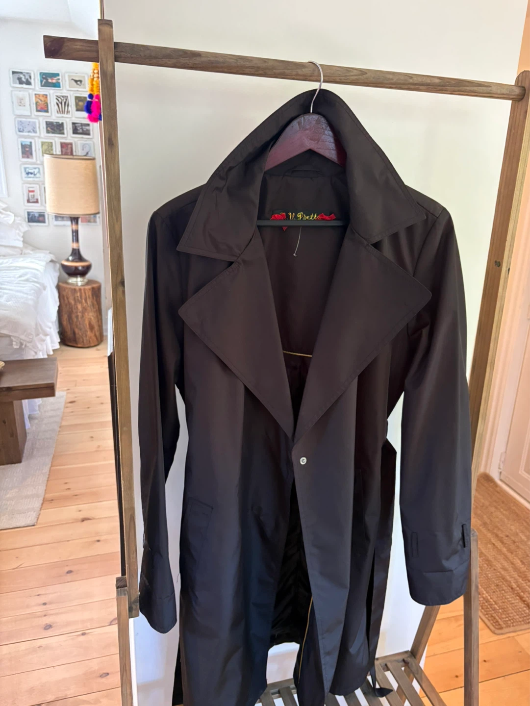 Black L'Pretti Trench Coat with Belt