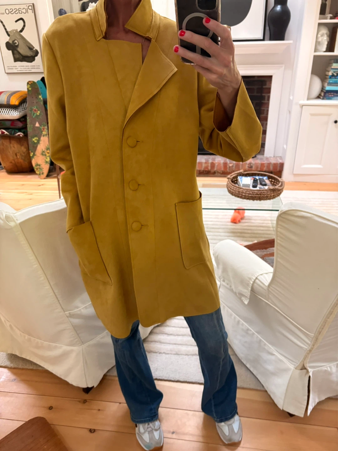 Mustard Yellow Suede-like Jacket - photo 2