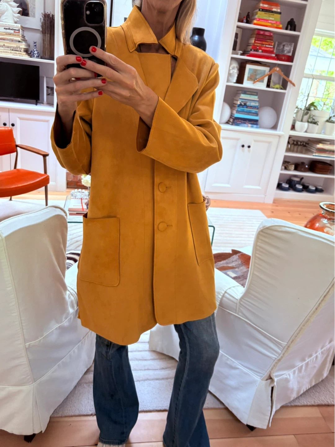 Mustard Yellow Suede-like Jacket