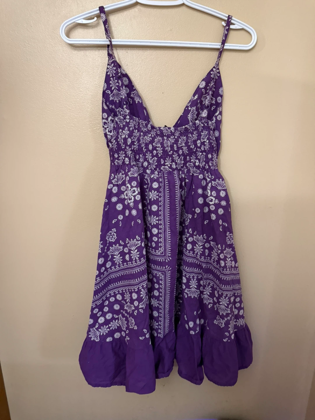 Purple Bandana Print Sun Women’s Dress {Large} - photo 2