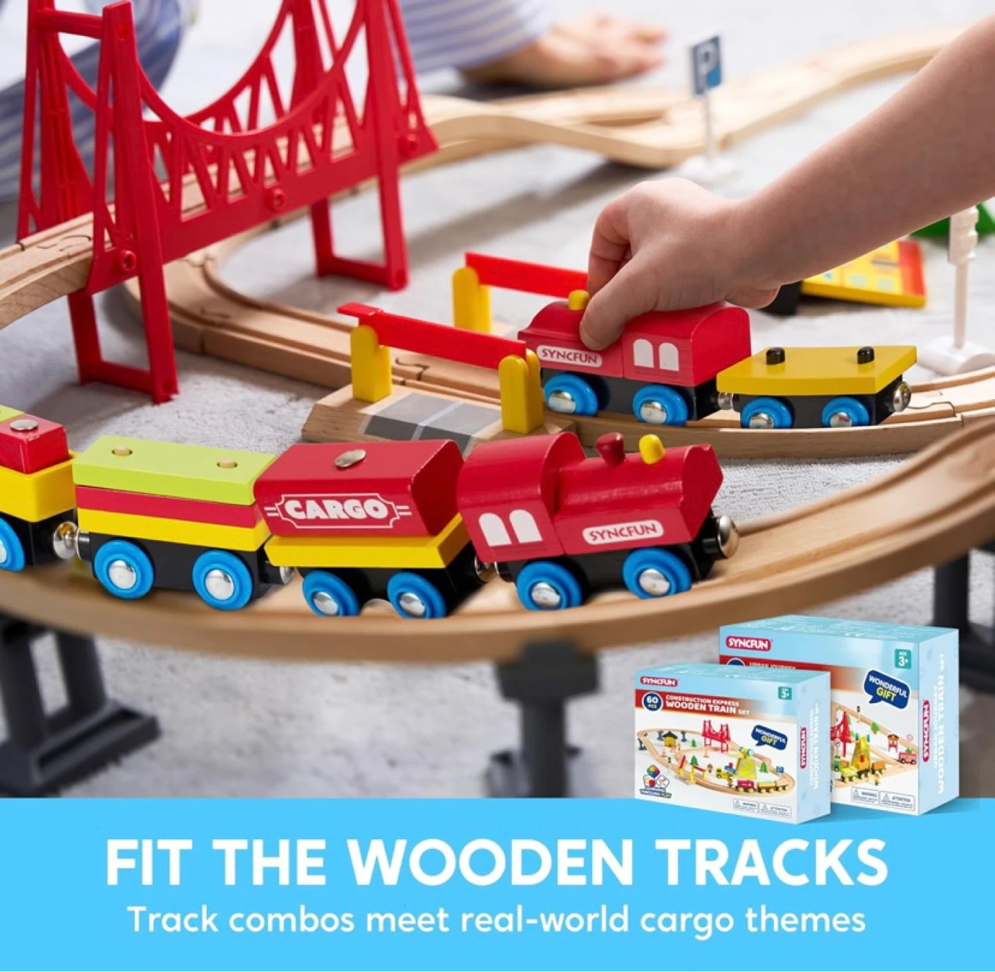 New 12PCS Wooden Magnetic Train Toy Set - photo 5