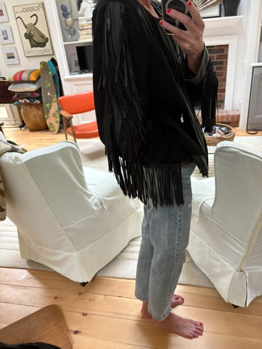 Black Fringed Jacket - photo 5