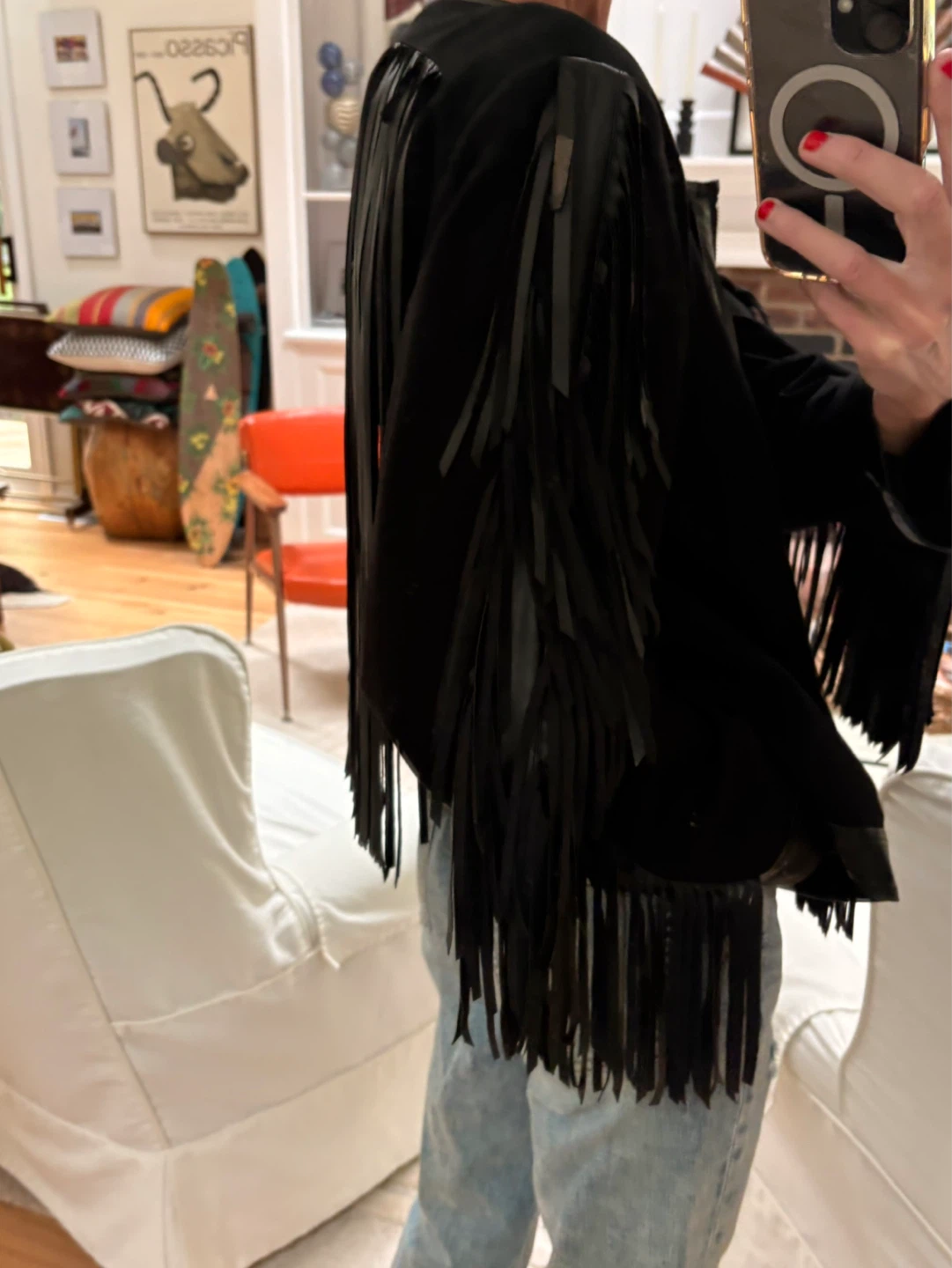 Black Fringed Jacket - photo 4