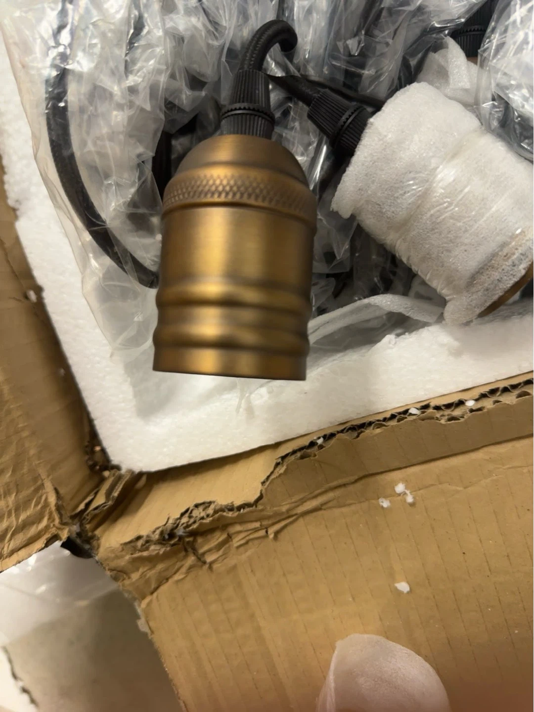 New Vintage Edison Pendant Light Fixture, Brass Finish - photo 4