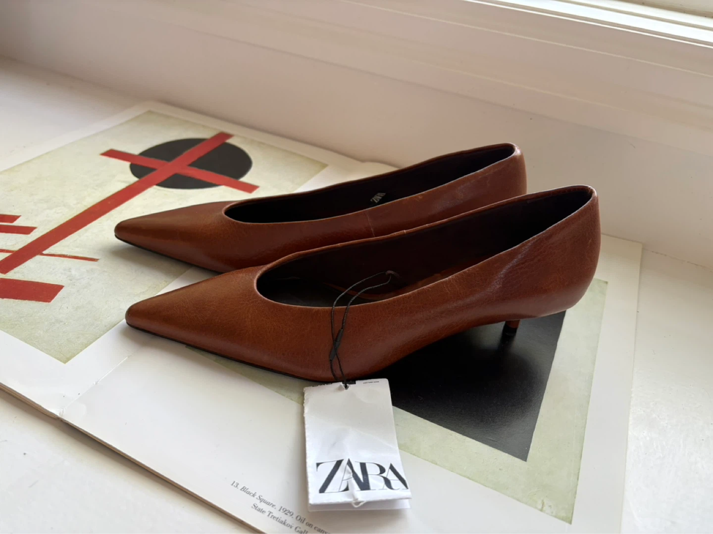 Zara Women's Brown Kitten Heel Pumps - photo 5