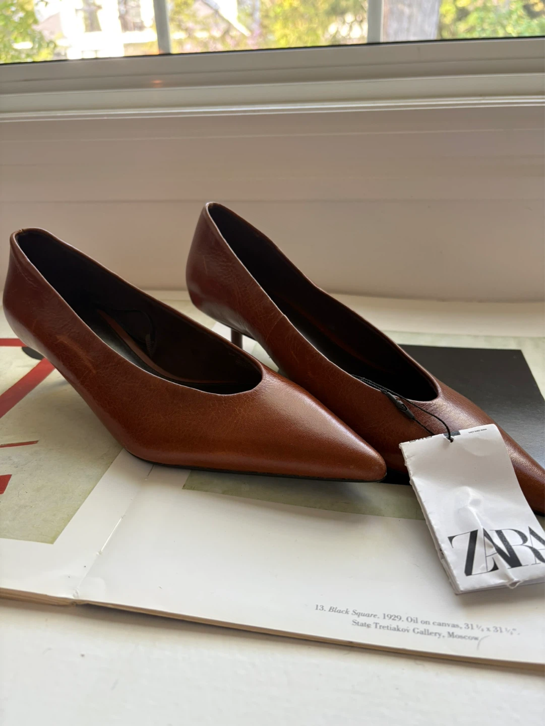 Zara Women's Brown Kitten Heel Pumps - photo 4