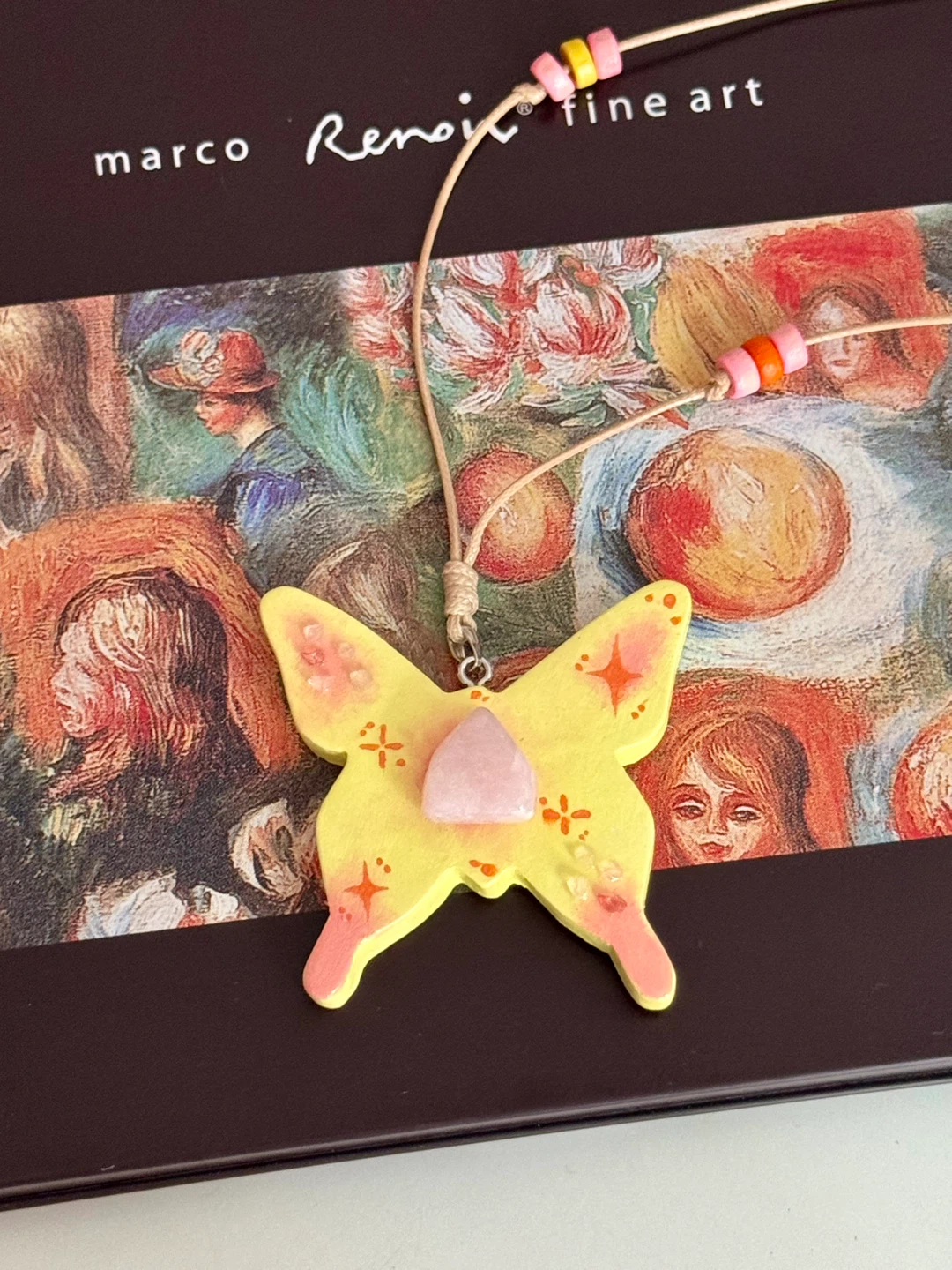 Handmade clay necklace - one piece only