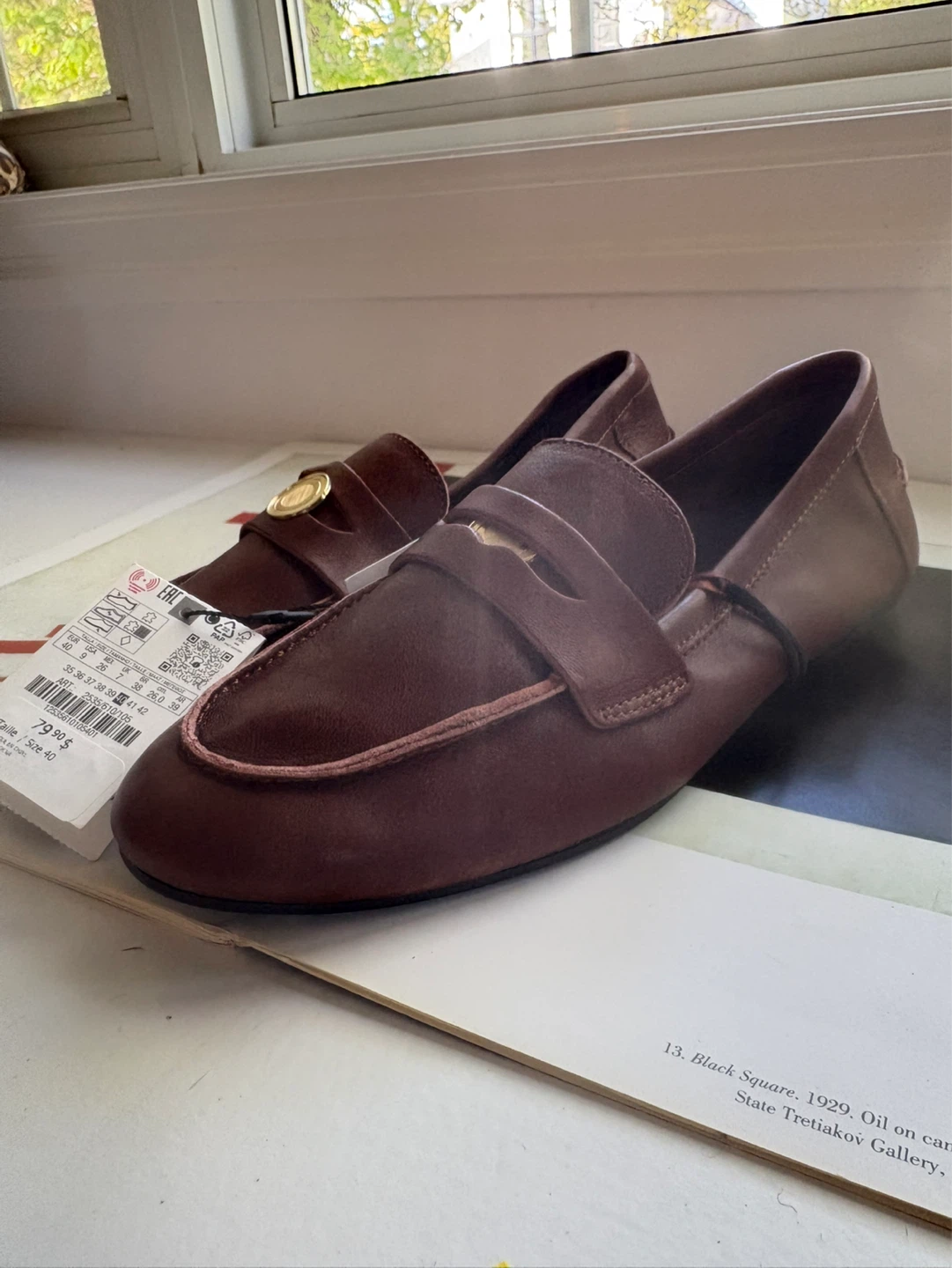 ZARA Brown Leather Loafers - Size 40 - photo 4