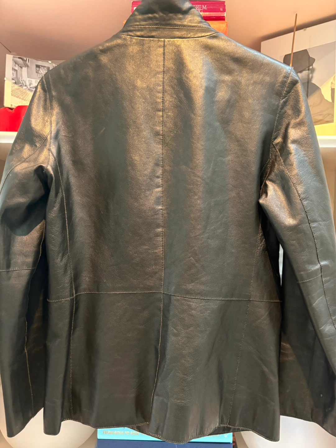 GAP Black Leather Blazer Jacket - photo 3