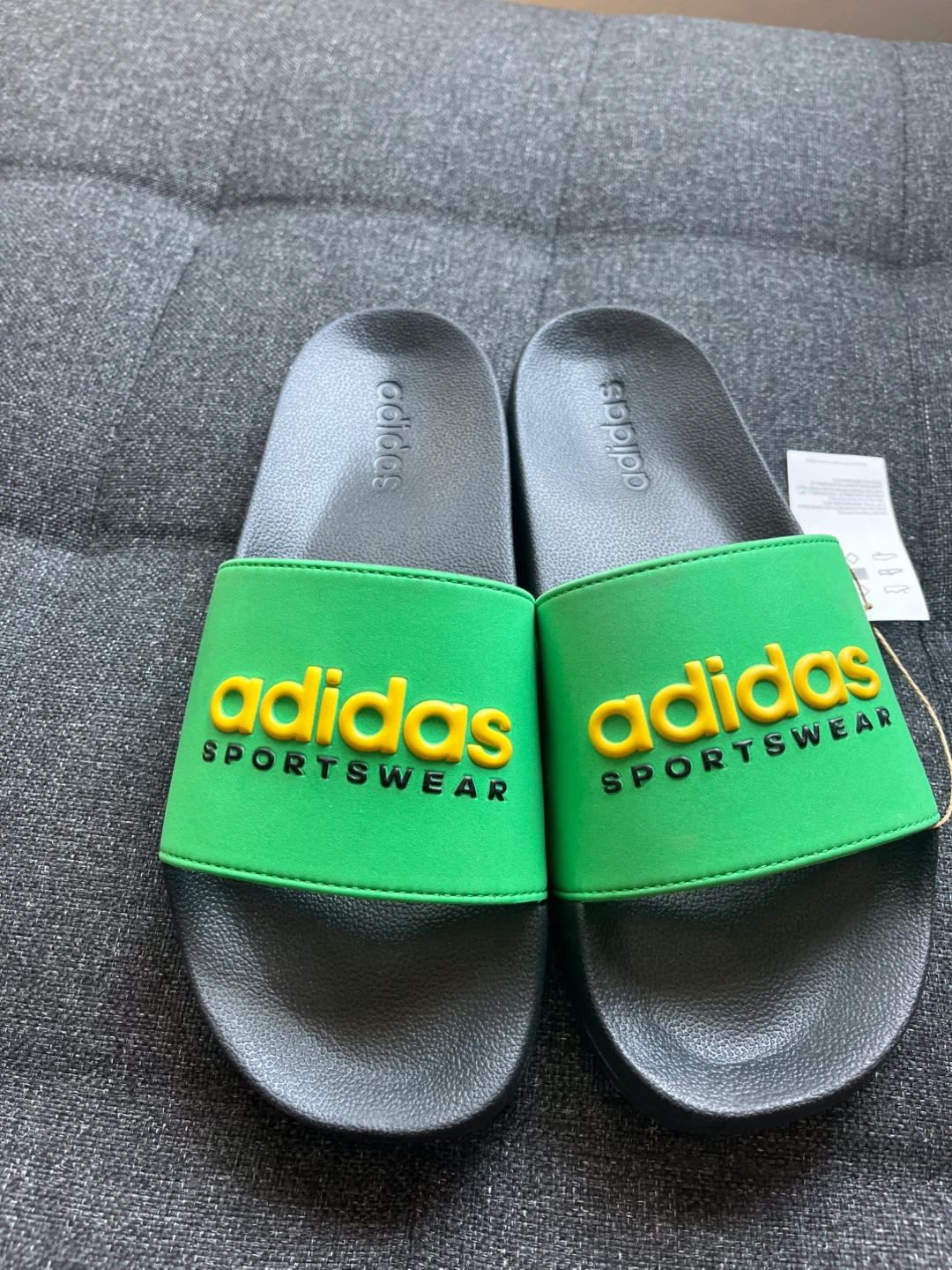 Adidas Adilette Shower Slides Green/Yellow Size 11 - photo 2