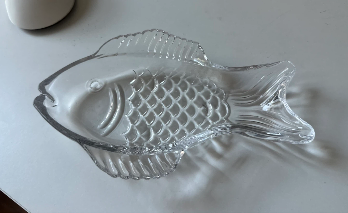 Clear Glass Fish-Shaped Dish