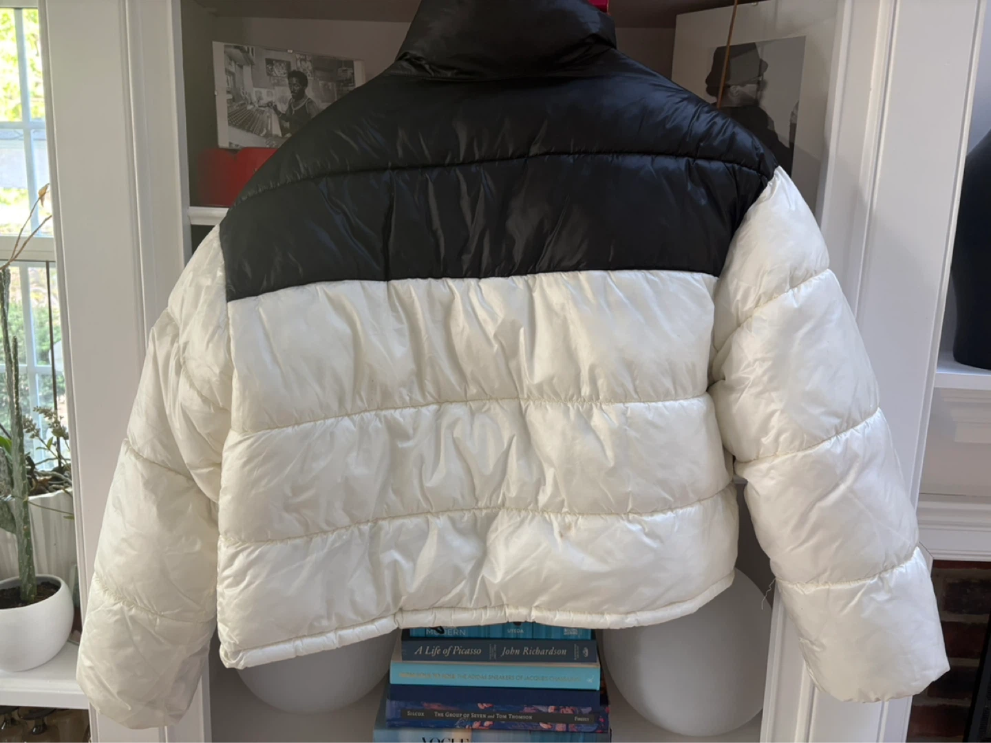 Black and Cream Puffer Jacket - photo 2