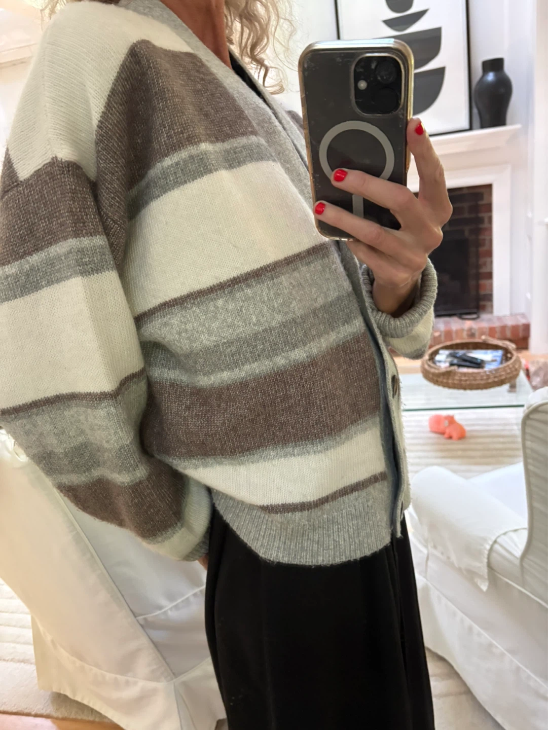 Striped Cardigan Sweater - photo 2