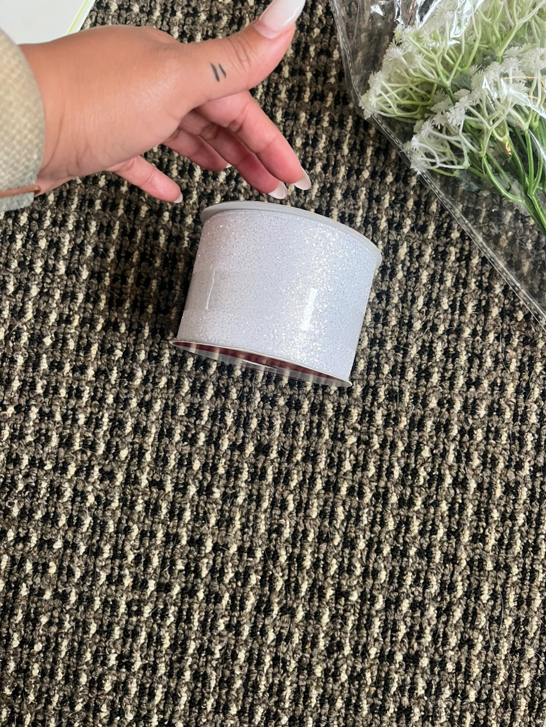 White Glitter Ribbon