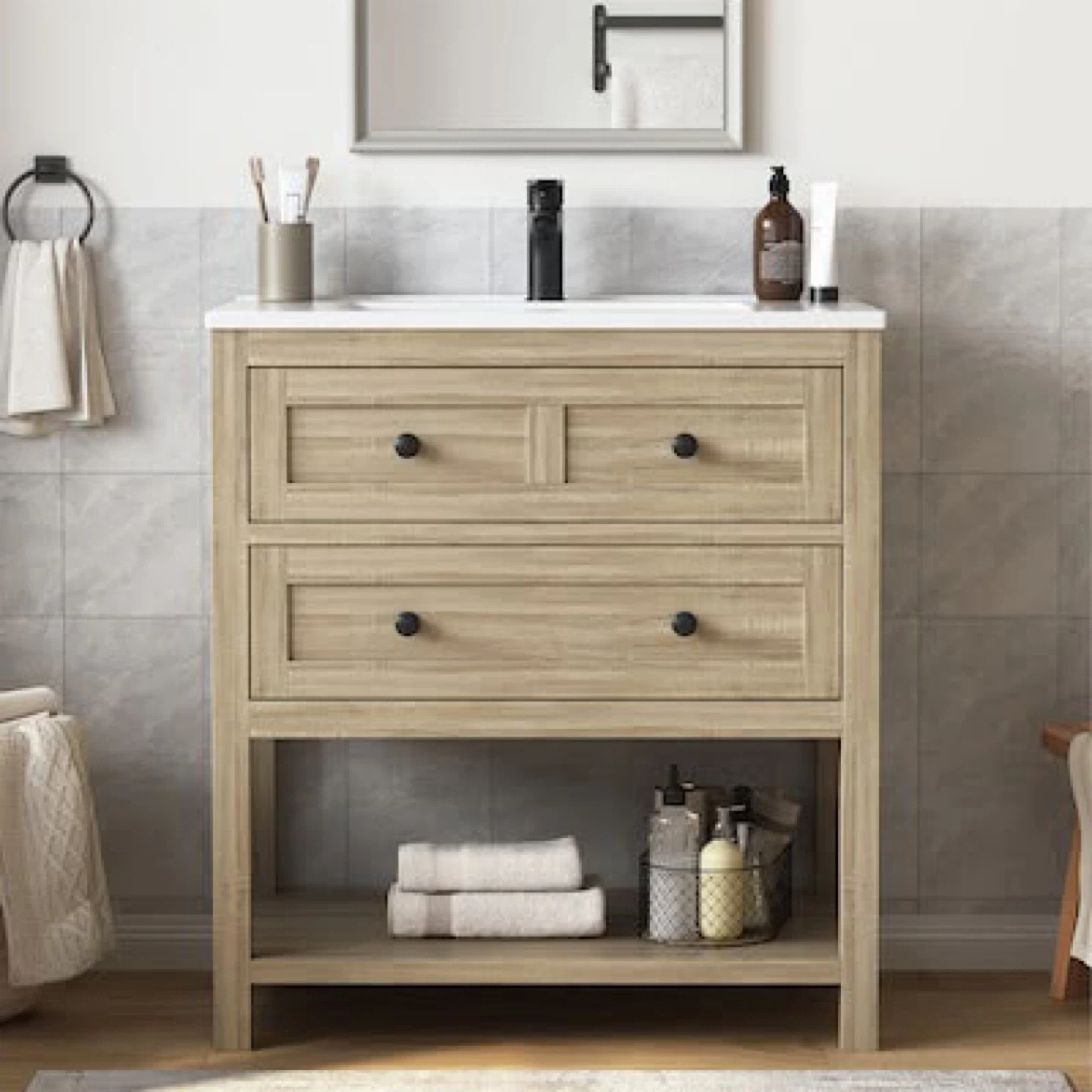 New Wooden Bathroom Vanity with Sink - photo 4