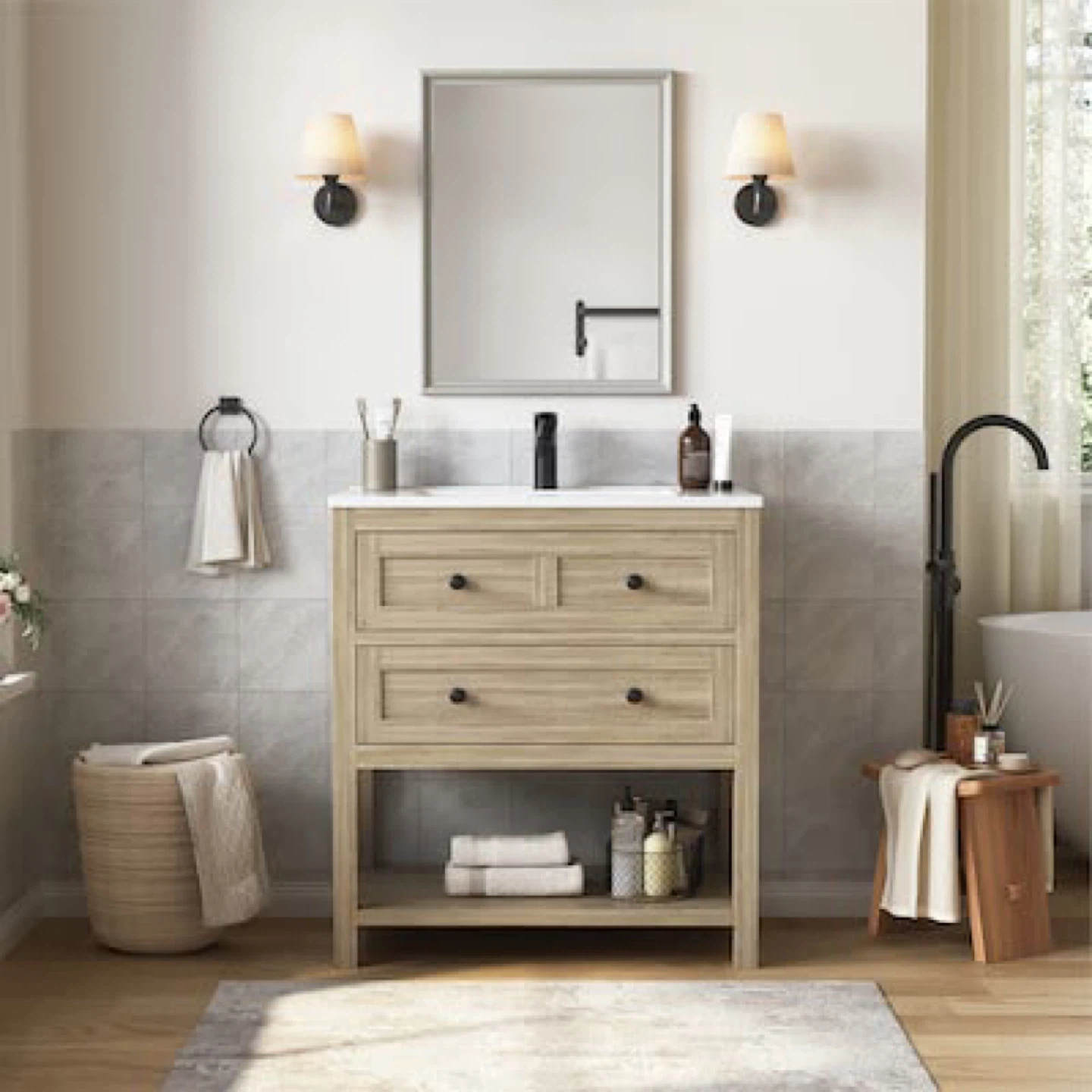 New Wooden Bathroom Vanity with Sink - photo 3
